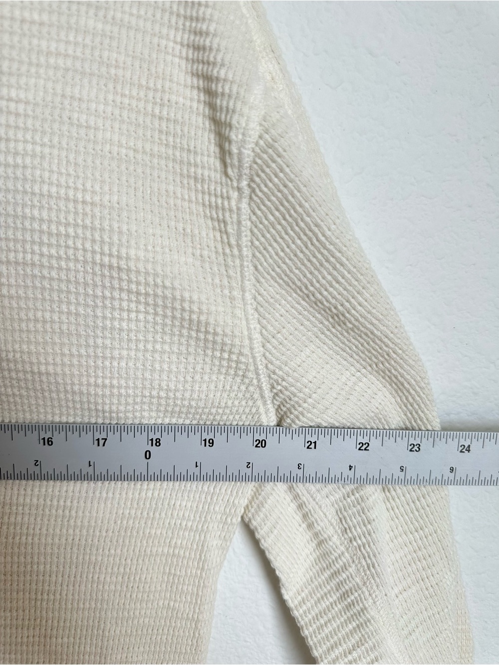 RRL Ralph Lauren textured Waffle-Knit Cream Long Sleeve Shirt Mens medium - Picture 10 of 13